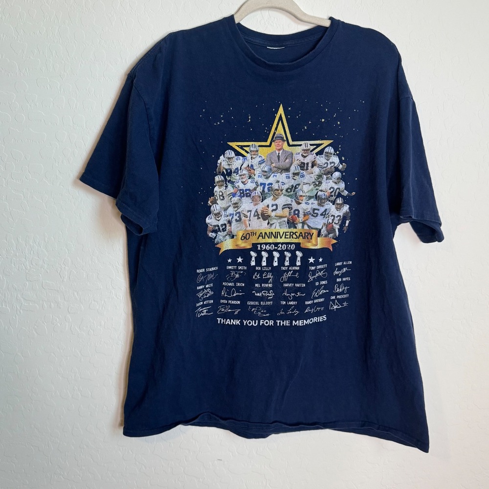 Dallas Cowboys 60th Anniversary 1960-2020 Thanks for the memories T Shirt XL